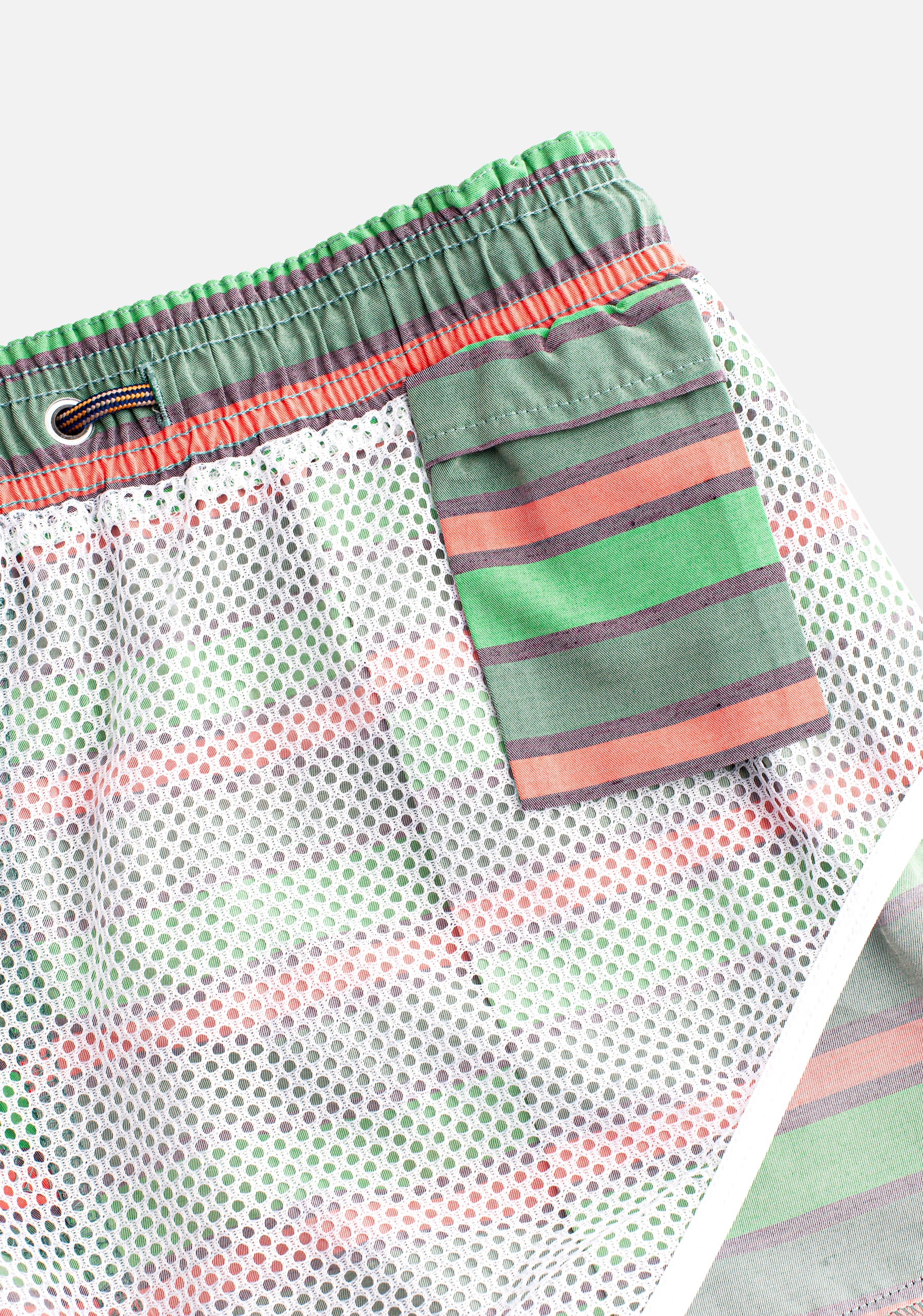 Pantaloneta Cancun Rayas Verde - Morado