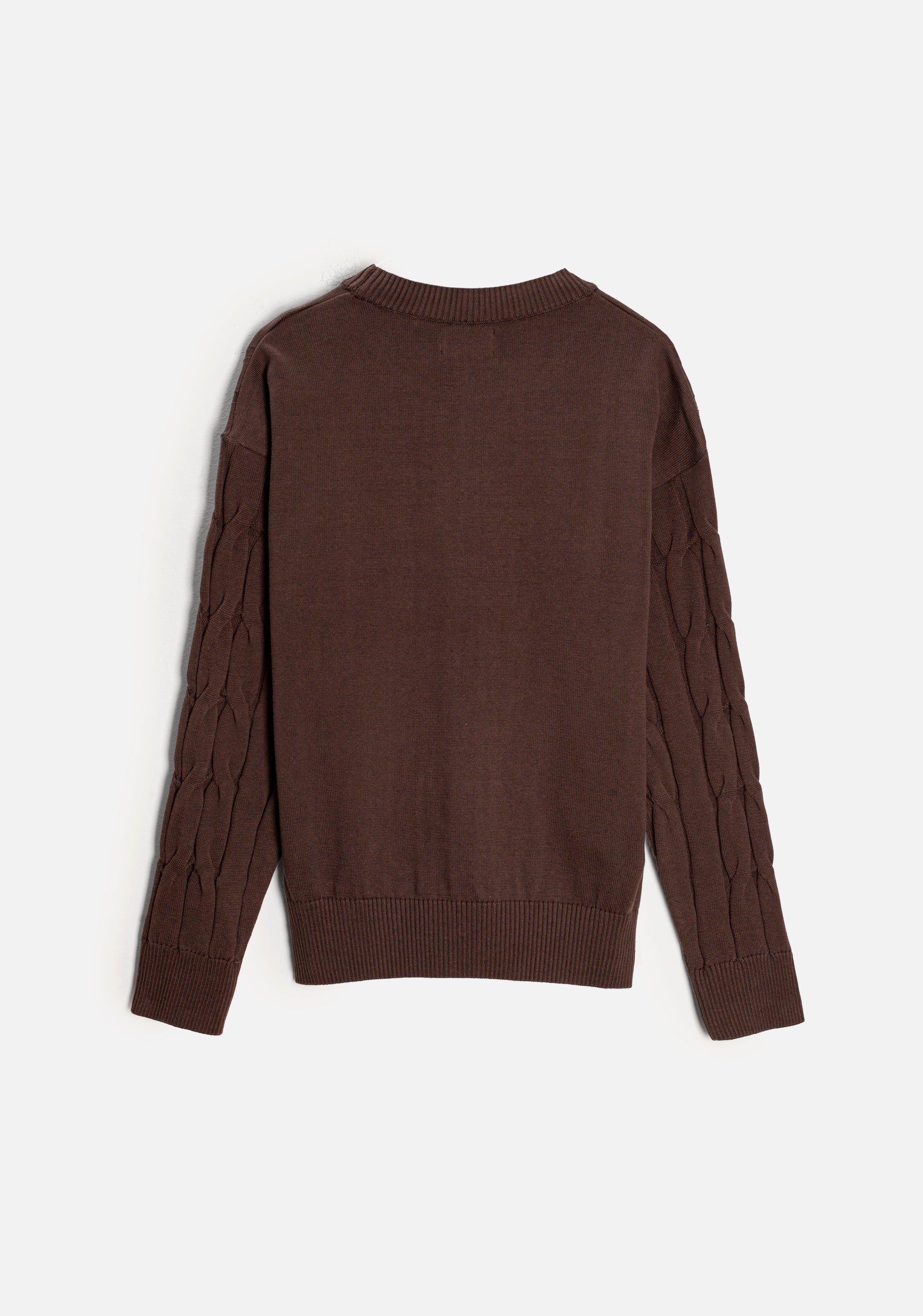 Saco M Kanzas Trenzado Unicolor Café Osc