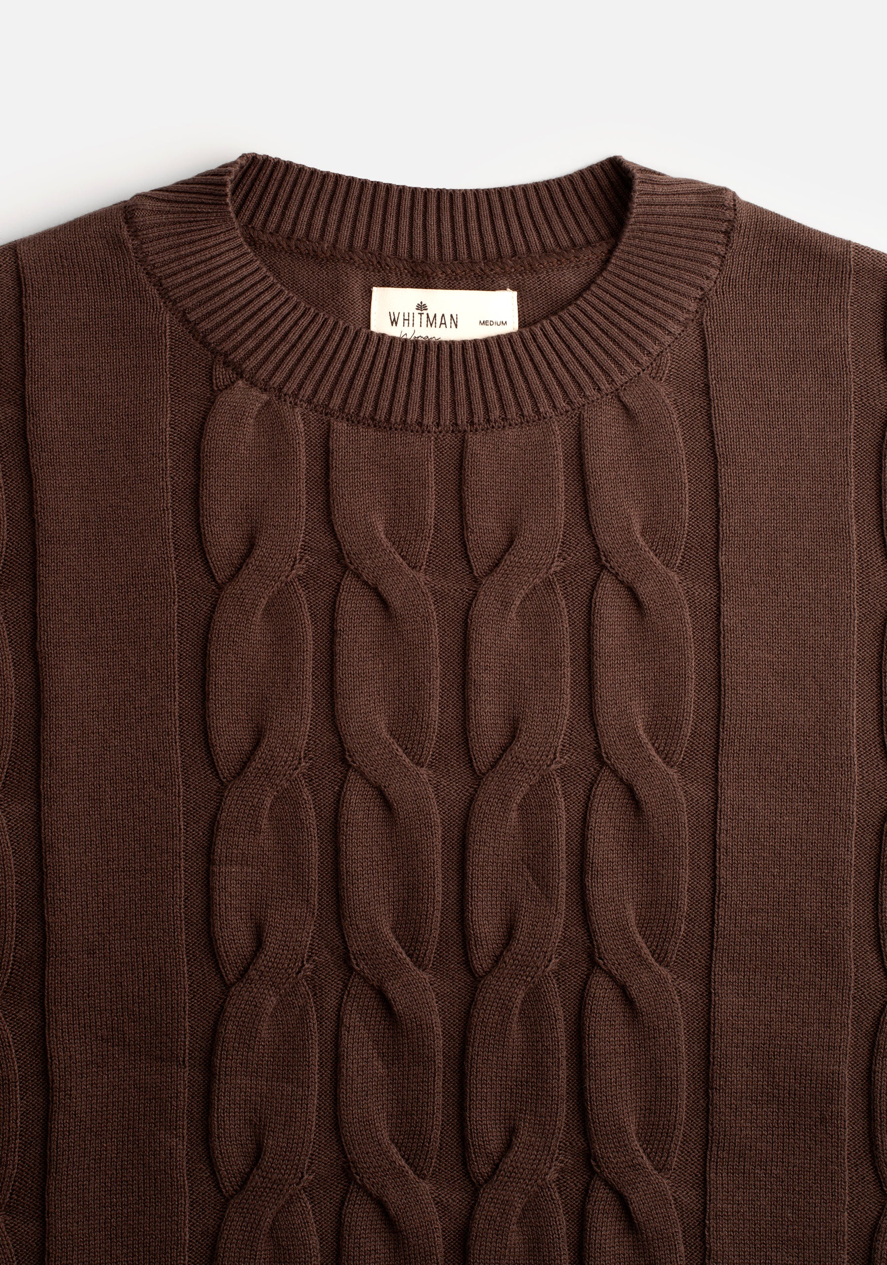 Saco M Kanzas Trenzado Unicolor Café Osc