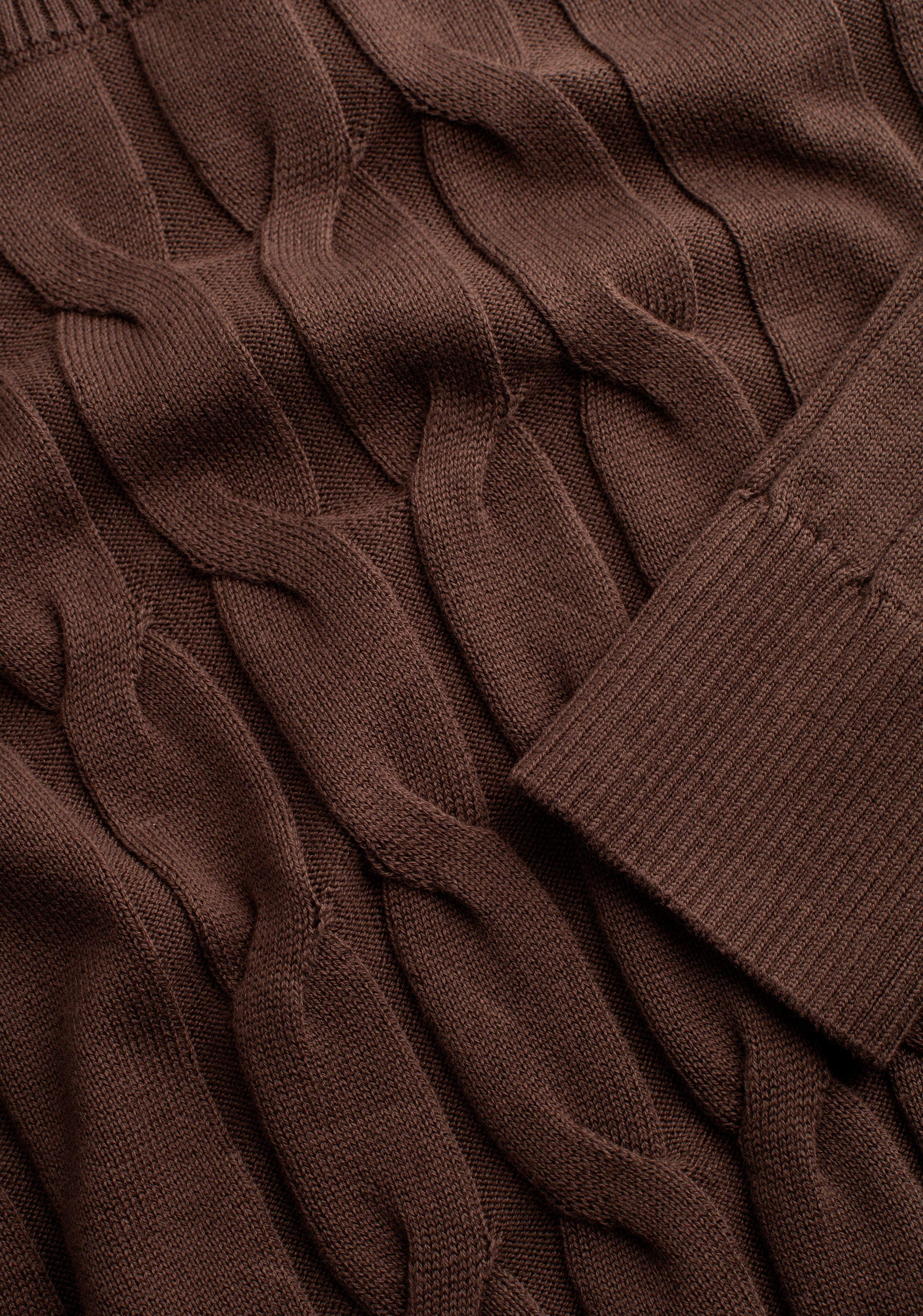 Saco M Kanzas Trenzado Unicolor Café Osc