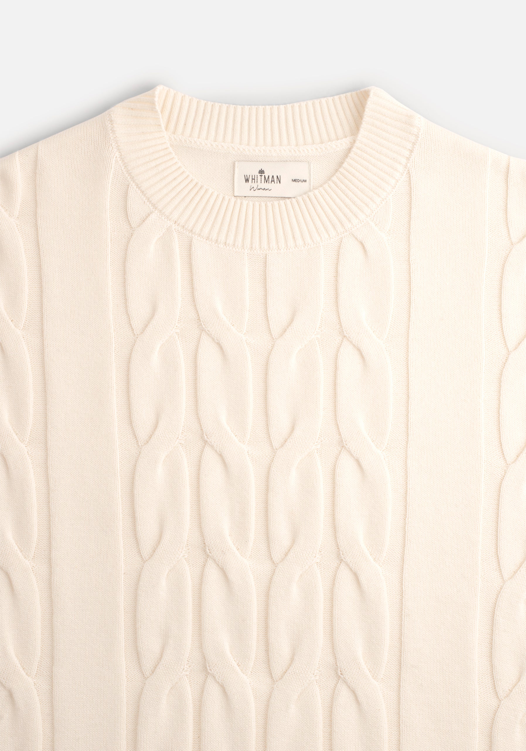 Saco M Kanzas Trenzado Unicolor Marfil