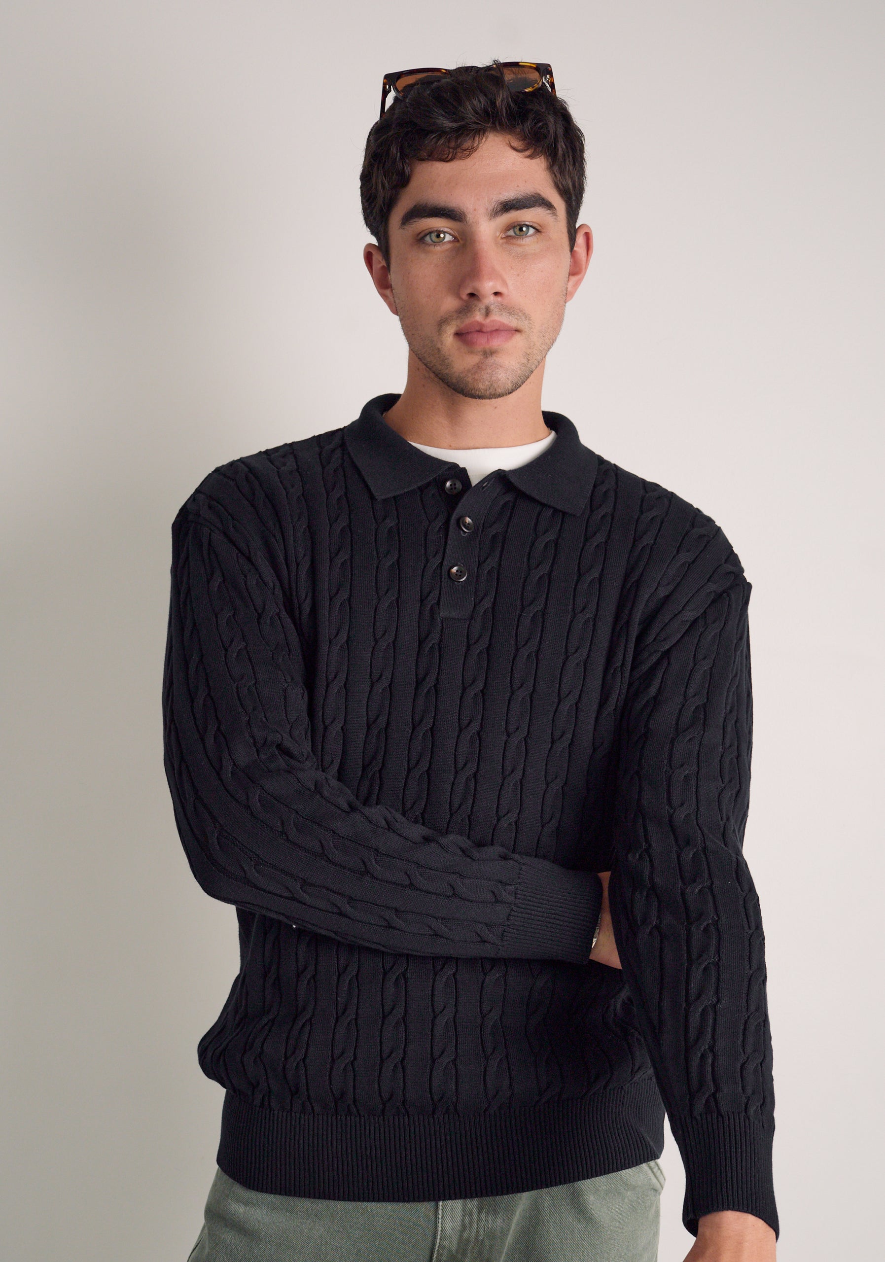 Saco H Turin Trenzado Unicolor Negro