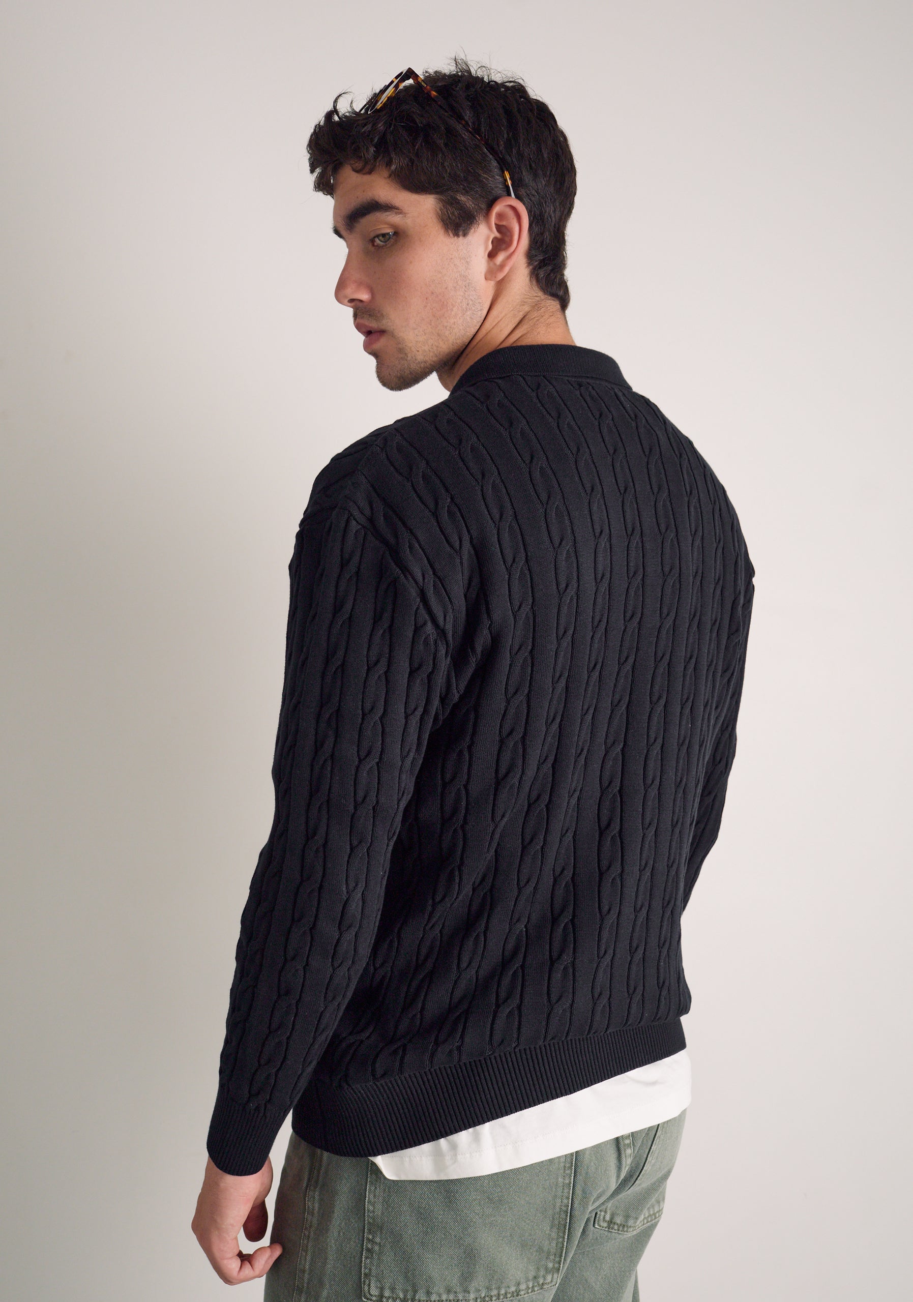 Saco H Turin Trenzado Unicolor Negro-7