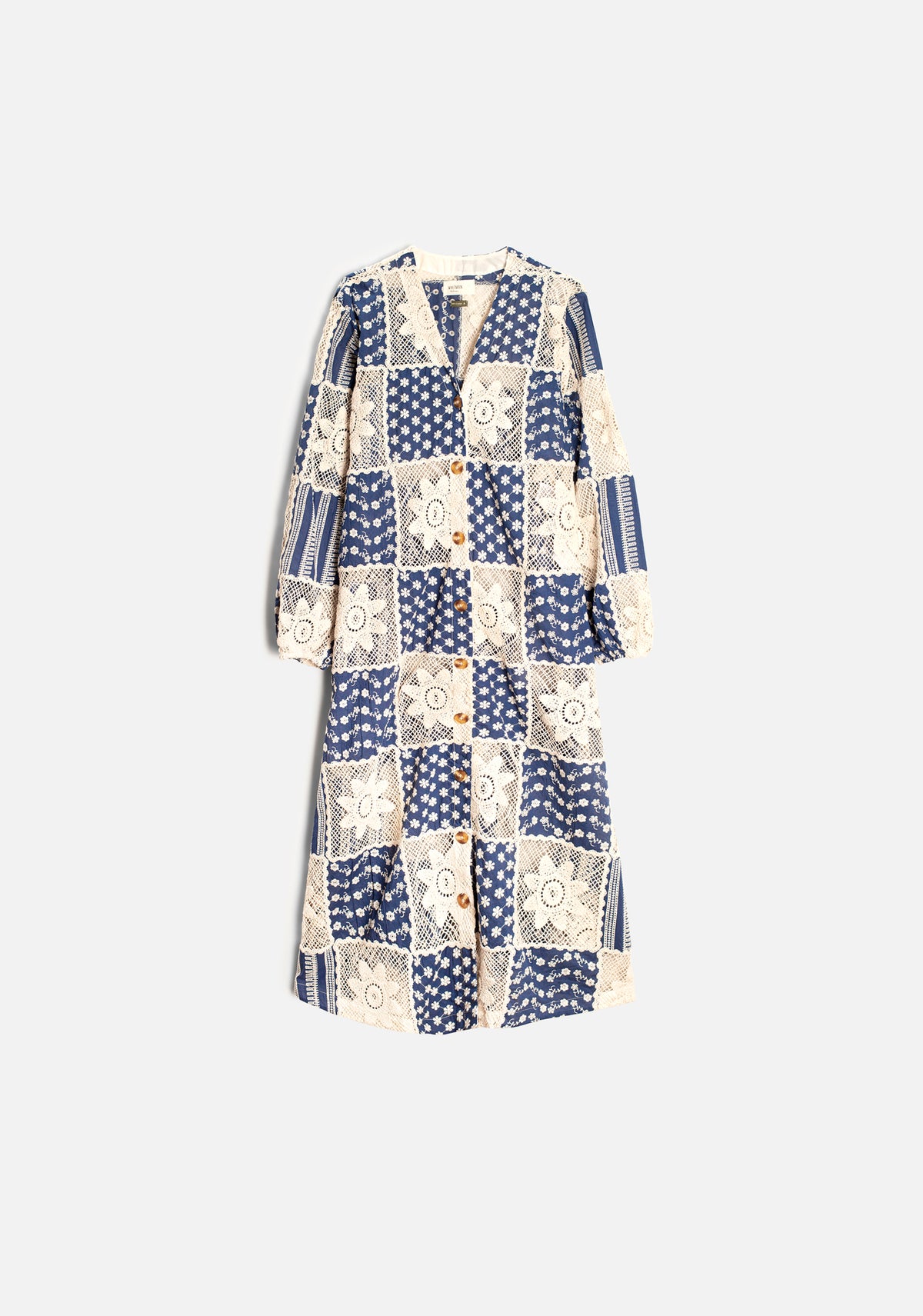 Vestido M Kamala Azul - Marfil
