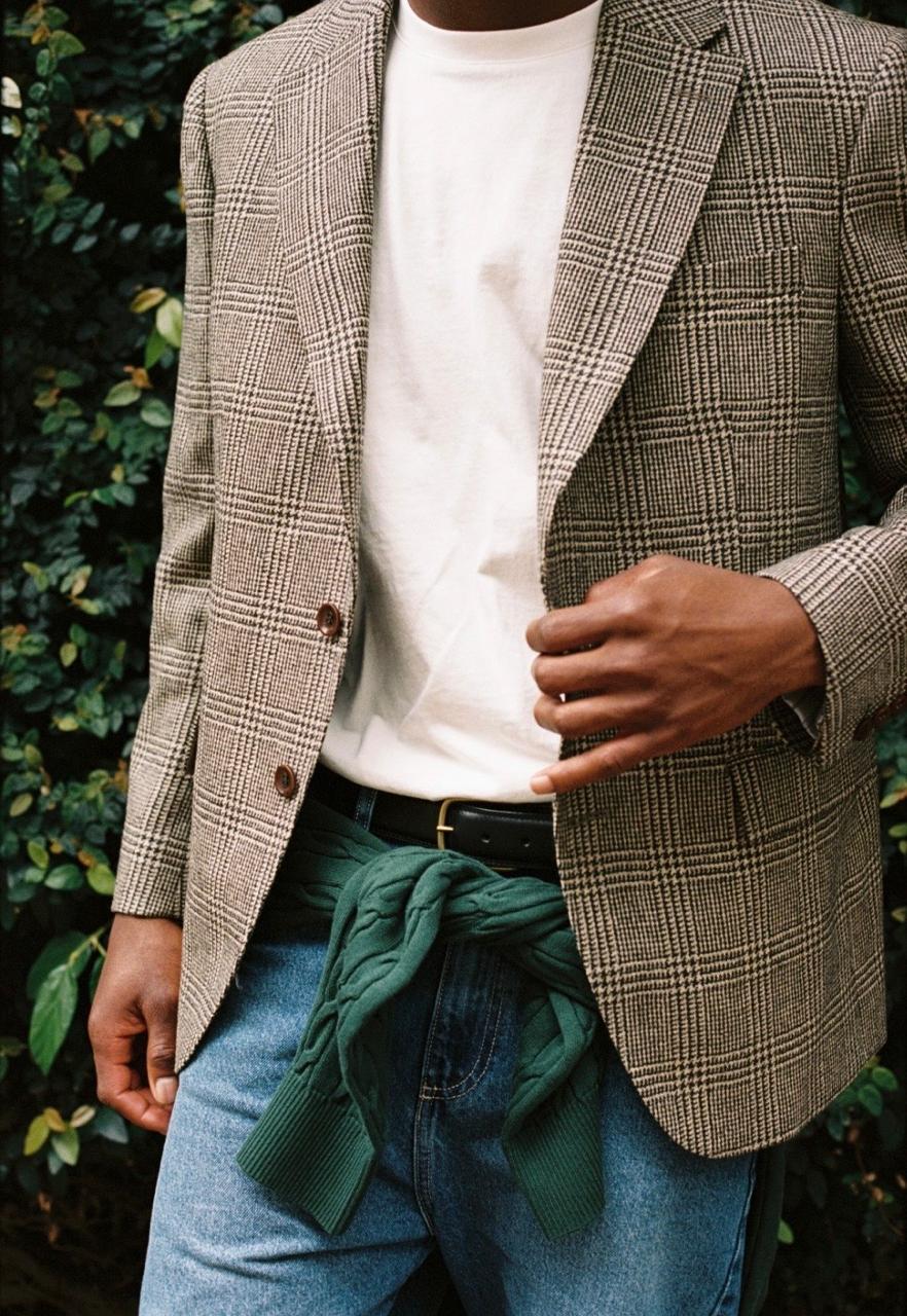 Blazer H Poet Cuadros Beige