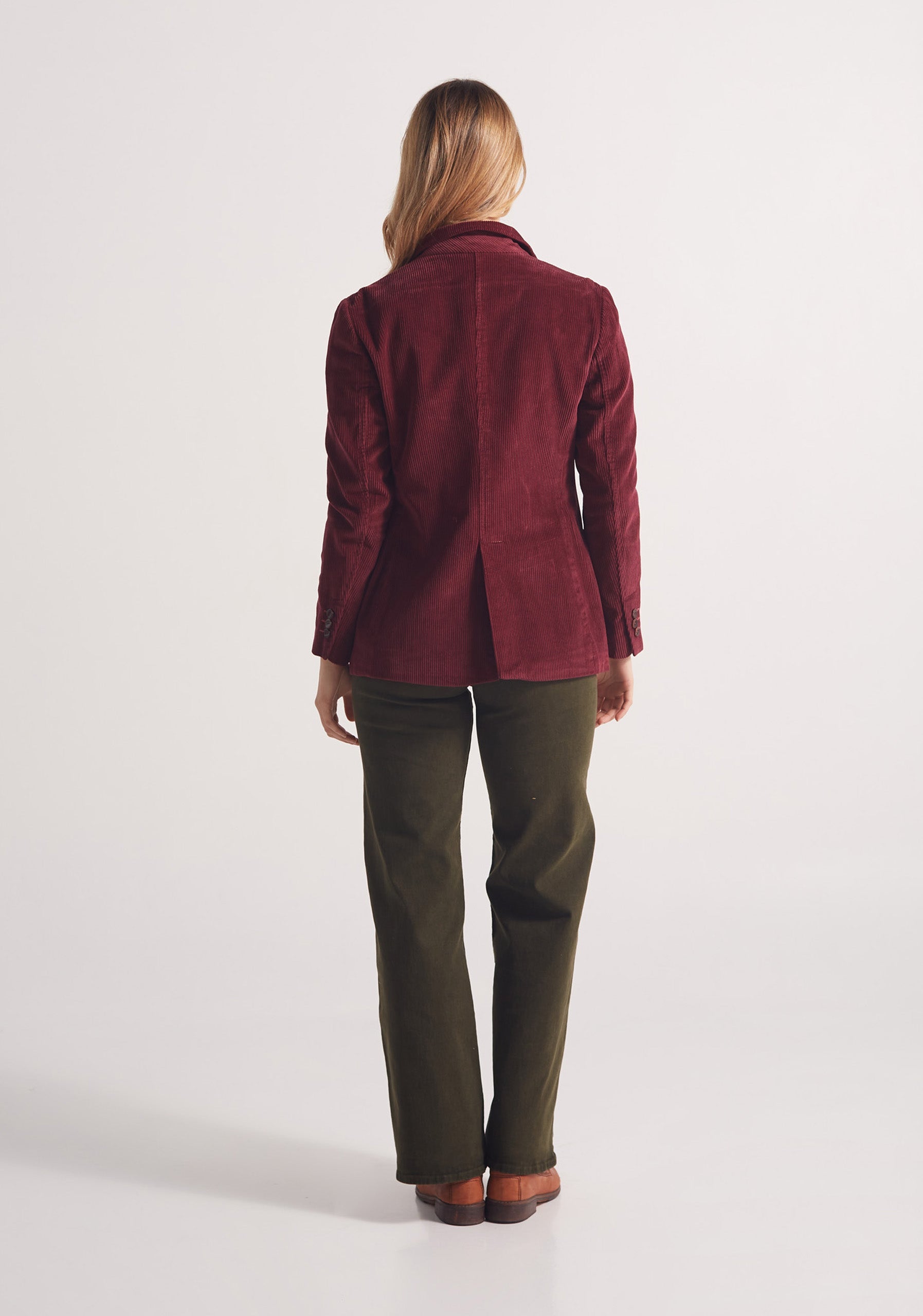 Blazer Poet Estructurado Pana Vino Tinto