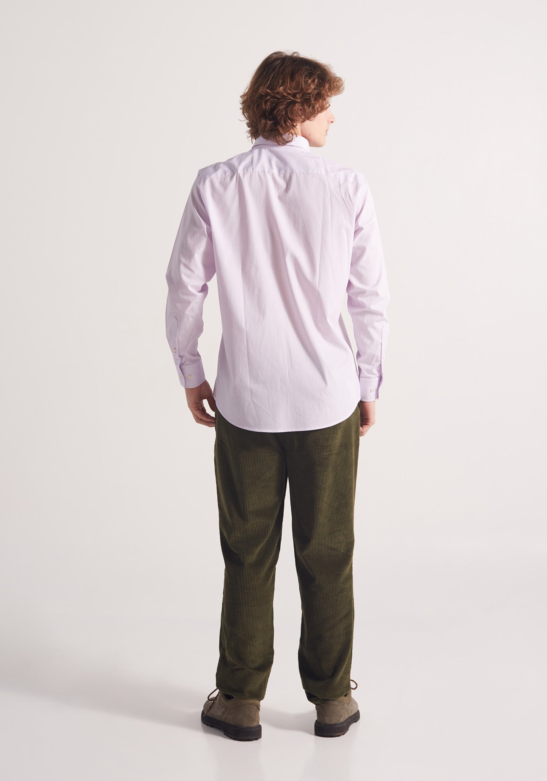 Camisa Whitman Líneas Delgadas Lila-Blanco