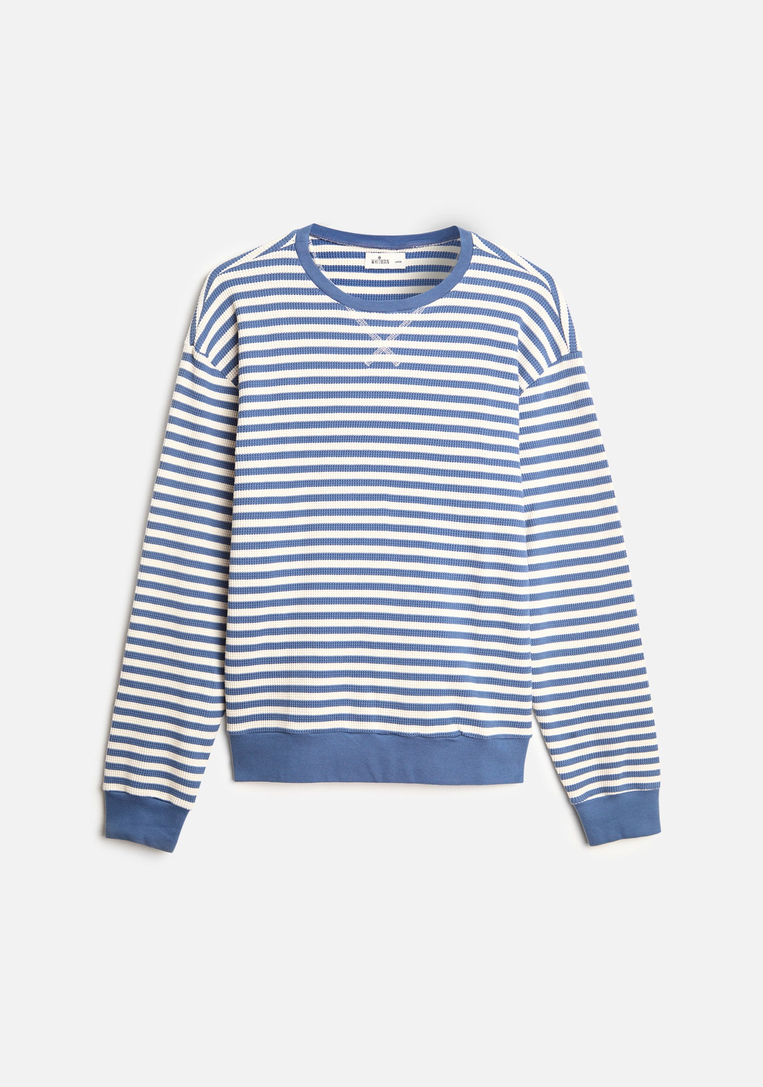 Saco Luca Crew Neck Rayas Azul Claro - Marfil